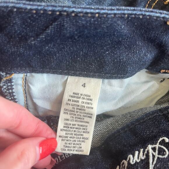 American Eagle Dark Wash Jean Short Size 4 - Picture 4 of 5